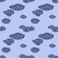 Japanese Art Cloud Vector Seamless Pattern Royalty Free Stock Photo