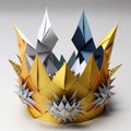 The Japanese art of paper folding, a crown origami created by generative Ai Royalty Free Stock Photo