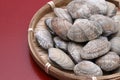 Japanese asari clams in a bamboo basket