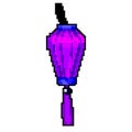 japanese asian lantern game pixel art vector illustration