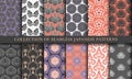 Japanese Asian spring traditional seamless patterns collection set