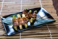 Japanese Asparagus Kushiyaki, Skewered and Grilled Meat