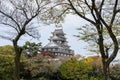 Japanese Autumn color of Okayama castle in Okayama, Japan Royalty Free Stock Photo