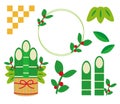 Japanese Bamboo with green leaf logo icon