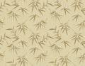 Japanese Bamboo Leaf Branch Vector Seamless Pattern Royalty Free Stock Photo