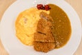 Japanese beef curry rice served on the table. Royalty Free Stock Photo