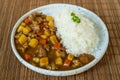 Japanese beef curry served with rice. Royalty Free Stock Photo