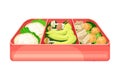 Japanese Bento Box as Take-out Meal with Rice Vector Illustration Royalty Free Stock Photo