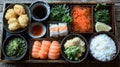 Japanese Bento Box Lunch, Restaurant Style Royalty Free Stock Photo
