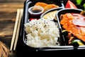 Japanese bento box ready to eat Royalty Free Stock Photo