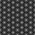 Japanese Black Hexagon Flower Vector Seamless Pattern Royalty Free Stock Photo