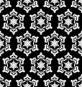 Japanese Black Snowflake Vector Seamless Pattern