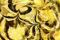 Japanese Black And Yellow Marbling Paper Abstract, Natural Texture Background, Ink Art, Wave Illustration