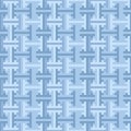 Japanese Blue Geometric Maze Vector Seamless Pattern Royalty Free Stock Photo