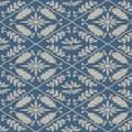 Japanese blue hemp leaf pattern Royalty Free Stock Photo