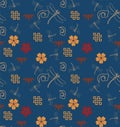 Japanese blue seamless pattern