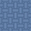 Japanese Blue Weave Vector Seamless Pattern Royalty Free Stock Photo