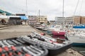 Boat maintenance scenery and tools Royalty Free Stock Photo