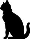 Japanese Bobtail Cat Black Silhouette Generative Ai