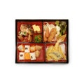 Japanese Box Lunch Bento set of prawn tempura in japanese restau Royalty Free Stock Photo