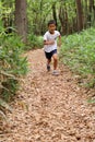 Japanese boy on a hike Royalty Free Stock Photo