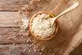 Japanese bread crumbs Panko in a bowl on the table. Horizontal t Royalty Free Stock Photo