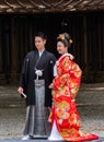 Japanese Bride And Groom, Meiji Jingu Shrine Temple, Tokyo, Japan Royalty Free Stock Photo