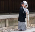 Japanese Bride And Groom, Meiji Jingu Shrine Temple, Tokyo, Japan Royalty Free Stock Photo