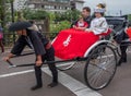 Japanese Bride And Groom Riding A Rickshaw, Suigo Itako Iris Festival, Itako City, Japan