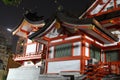 Japanese Buddhist temple at night