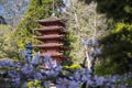 Japanese Building in garden.