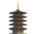 Japanese building isolated on white background 3d illustration Royalty Free Stock Photo