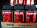 Japanese Bushido coffee for sale at Ashan Shopping Center on December 25, 2019 in Russia, Kazan, Hussein Yamasheva Avenue 46