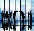 Japanese Business People Bowing Down Office Concept