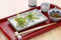 Japanese butterbur shoot fuki no tou tempura, japanese cuisine Royalty Free Stock Photo