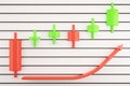 Japanese candlestick analysis concept