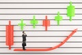 Japanese candlestick analysis concept