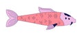 Japanese carp amur 2D linear cartoon character