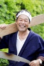 Japanese carpenter masters, skilled technicians,