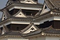 Japanese castle architectural roof detail Royalty Free Stock Photo