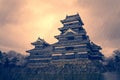 Japanese Castle Stormy Background
