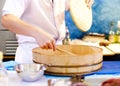 Japanese Chef prepare cooking Sushi Rice