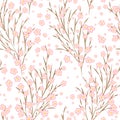 Japanese cherry blossom sakura branches vector seamless pattern Royalty Free Stock Photo