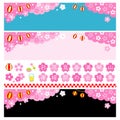 Japanese cherry blossom viewing banners