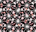 Japanese Cherry Blosssom Hexagon Star Vector Seamless Pattern Royalty Free Stock Photo