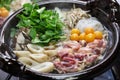 Japanese chicken hot pot cuisine