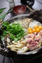 Japanese chicken hot pot cuisine