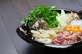 Japanese chicken hot pot cuisine