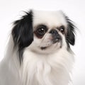 Japanese Chin breed dog isolated on a clean white background Royalty Free Stock Photo