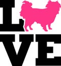 Japanese Chin love word with silhouette